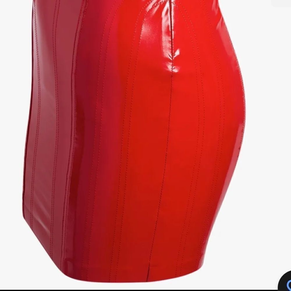 Ivy Park, Ivy Heart Red Latex Dress, Size XS - Picture 9 of 15